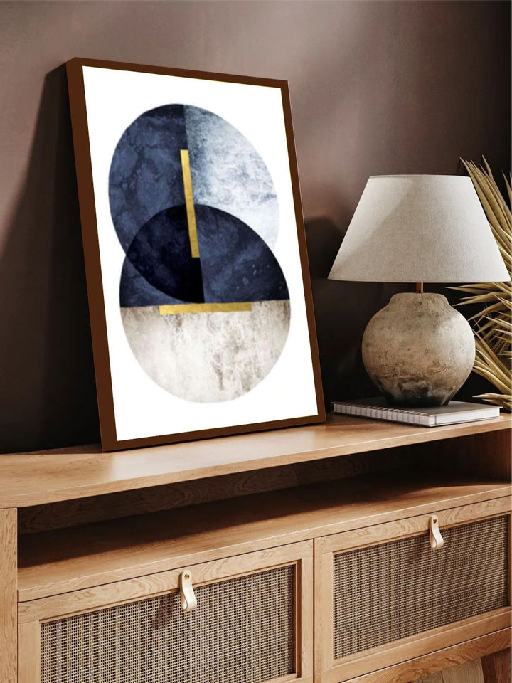 "   White & Blue Abstract Painting Wall Art Painting''