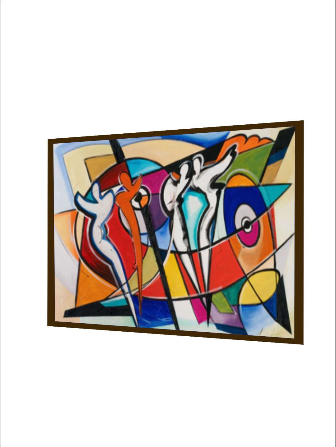 " Blue & Orange Abstract Painting Wall Art''