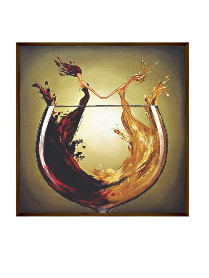 "Brown Abstract Printed Wall Art''