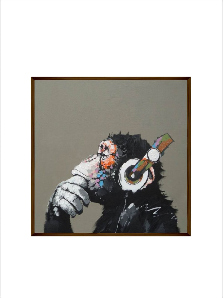 "Black Animal Printed Framed Wall Art''