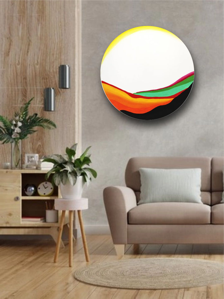 "Orange & White Abstract Painting Wall Art''