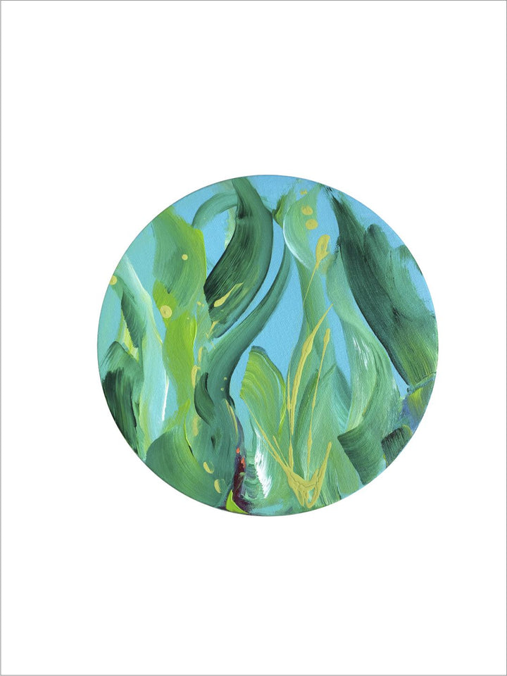 " Multi-Colour Canvas Abstract Circular Painting Frame Wall Art''