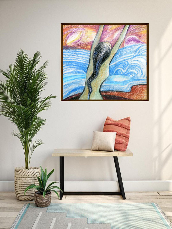 " Blue & Pink Abstract Wall Paintings''