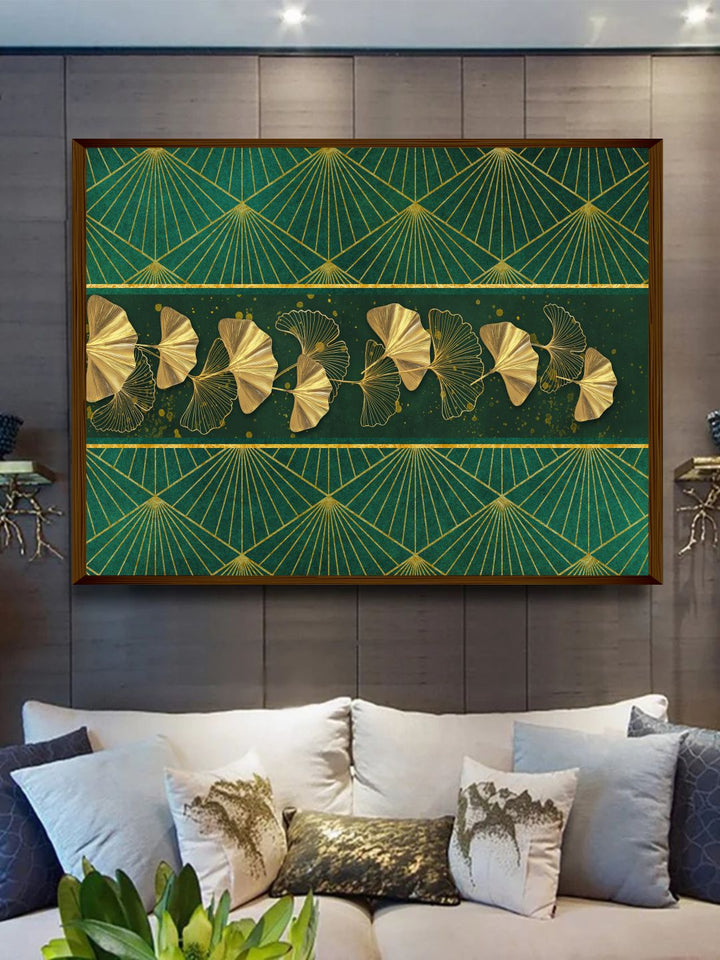 "Green & Black Abstract Painting Wall Art "
