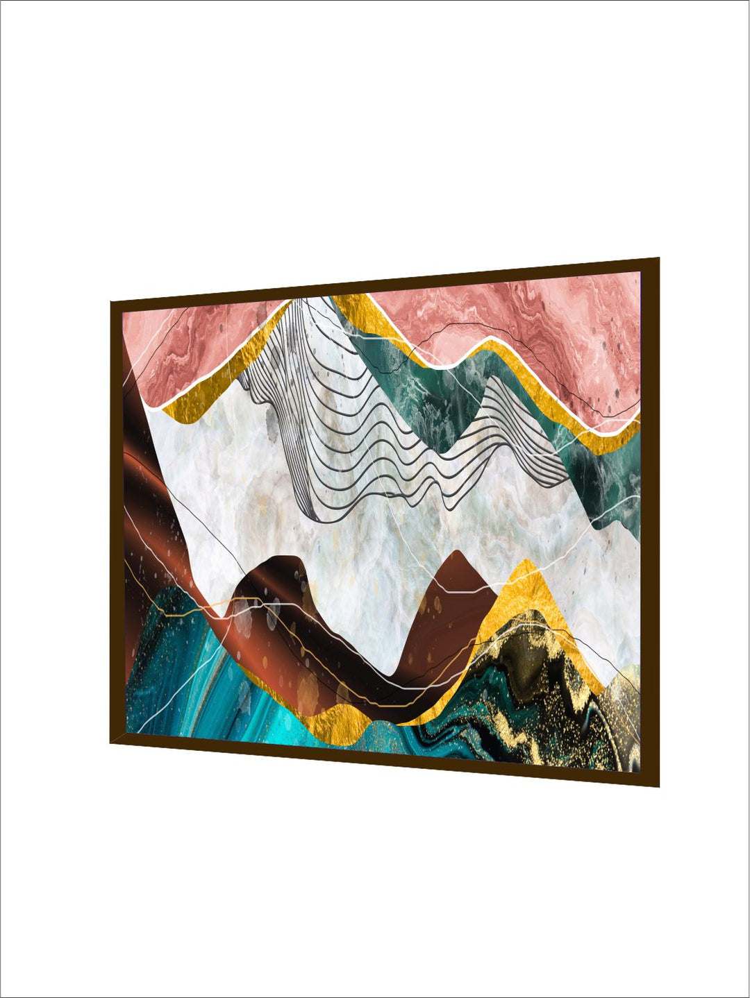 "White & Blue Abstract Printed Wall Art "
