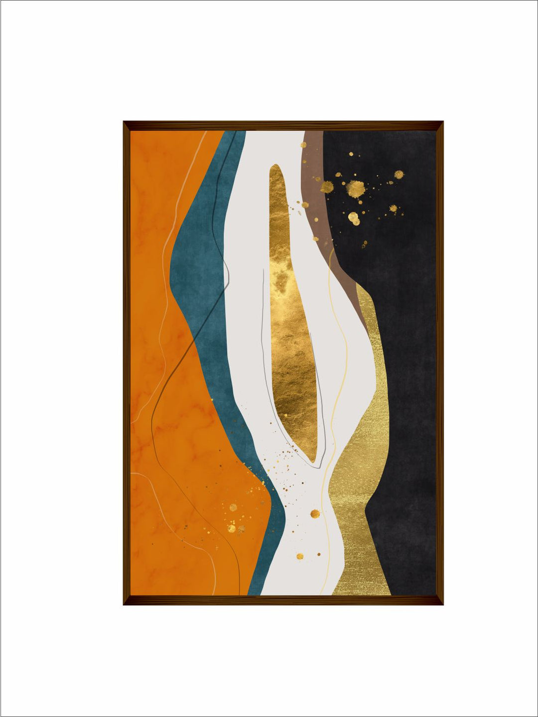 Elegance Amidst Golden Azure Splashes