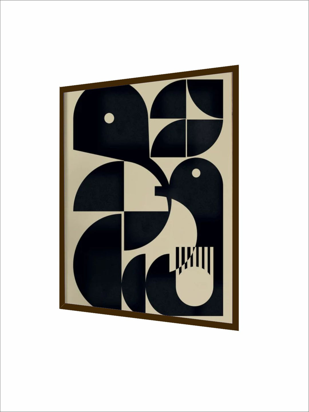 "Black Abstract Painted Framed Wall Art''
