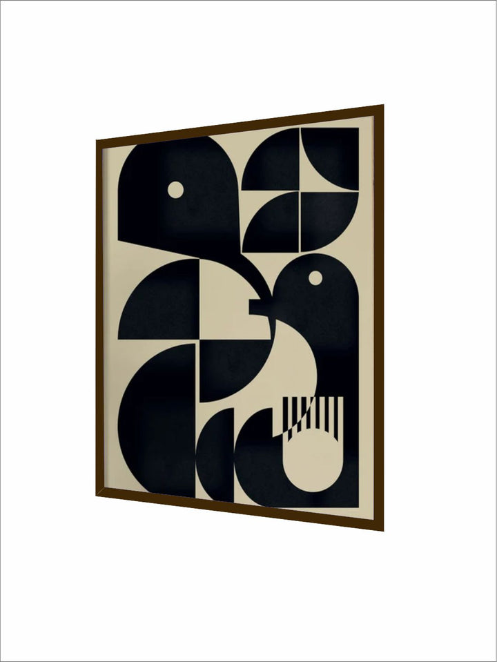 "Black Abstract Painted Framed Wall Art''