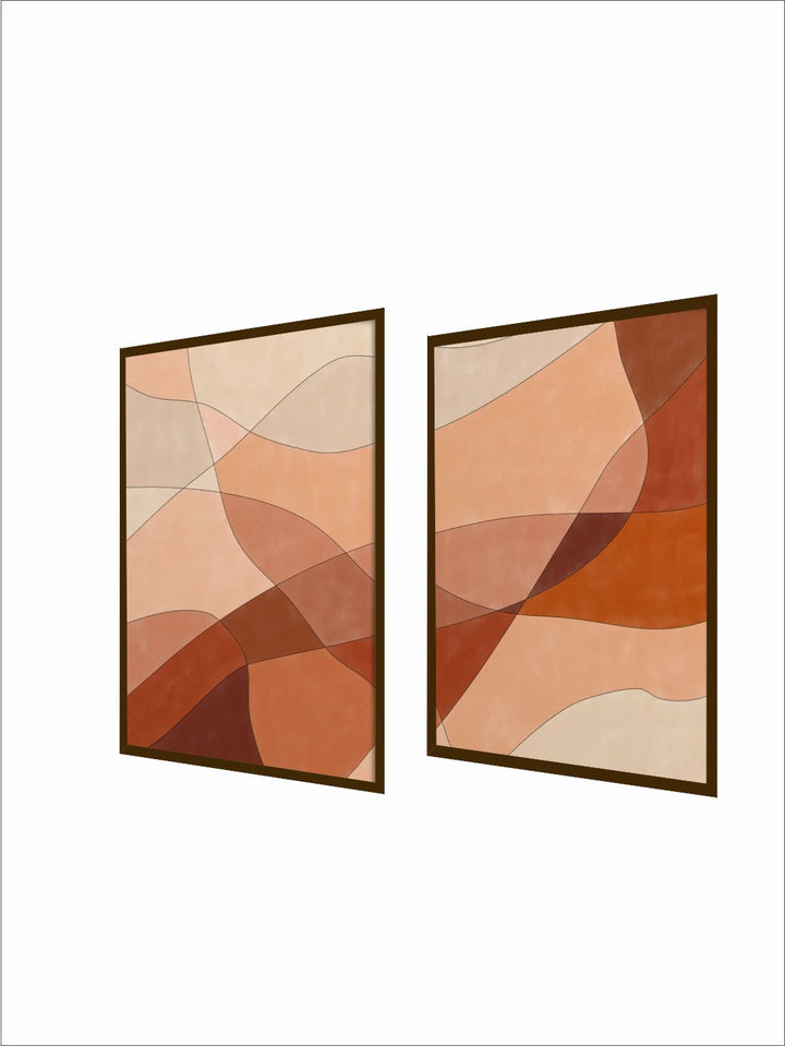 "Blue & White Abstract Painted Wall Art''