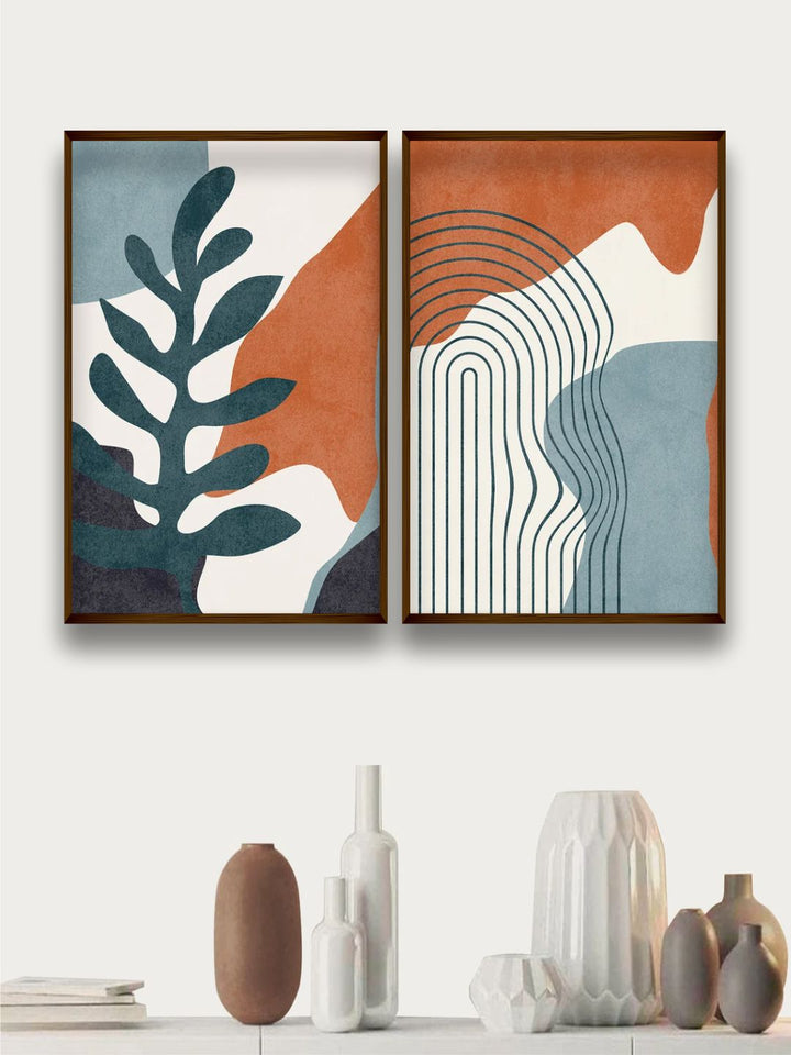 "Brown  Green Abstract Painting Wall Art''