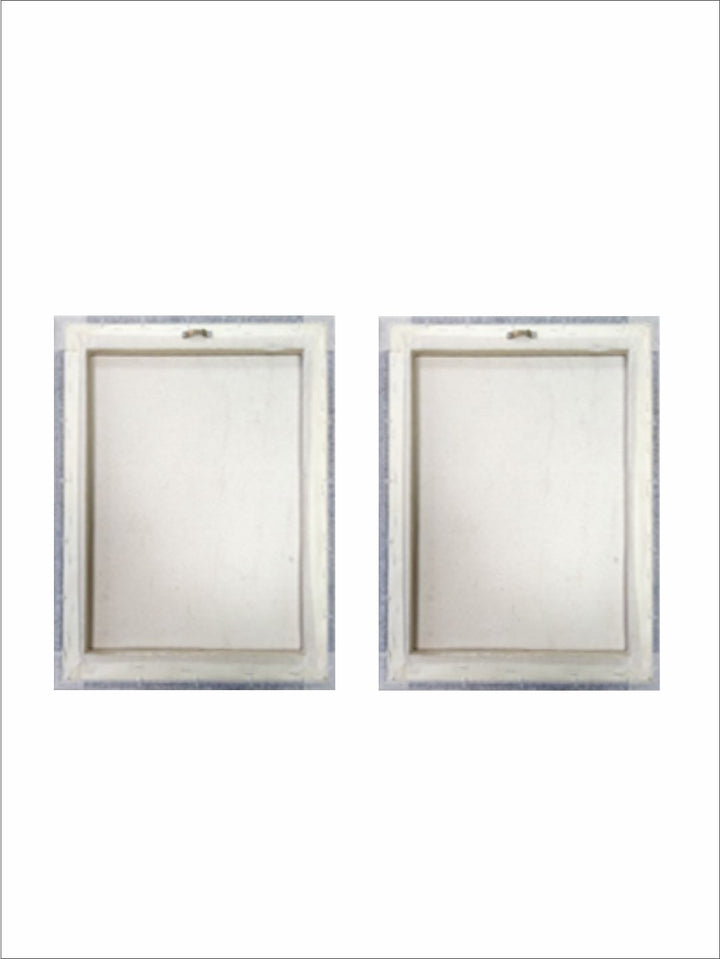 "Set Of 2 Brown  Orange Printed Framed Wall Art''