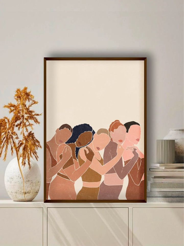 "Beige  Brown Abstract Painting Wall Art''