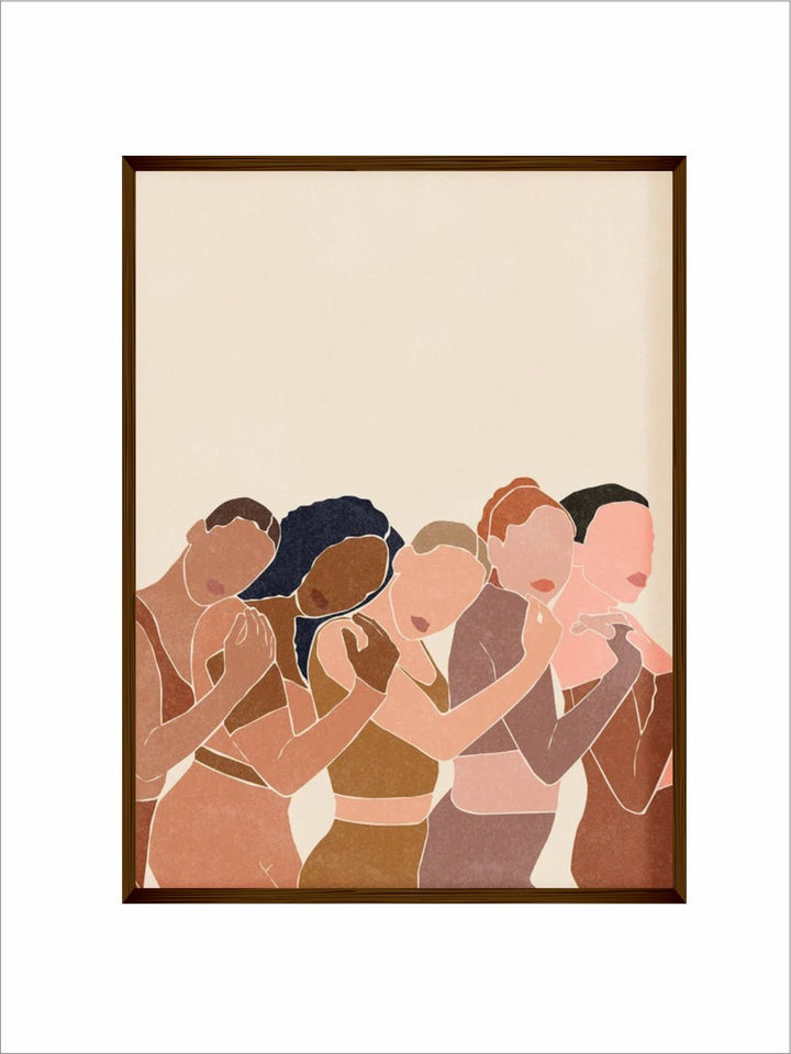 "Beige  Brown Abstract Painting Wall Art''