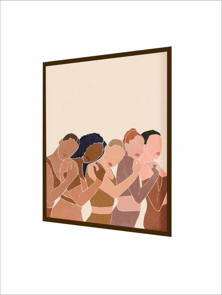 "Beige  Brown Abstract Painting Wall Art''