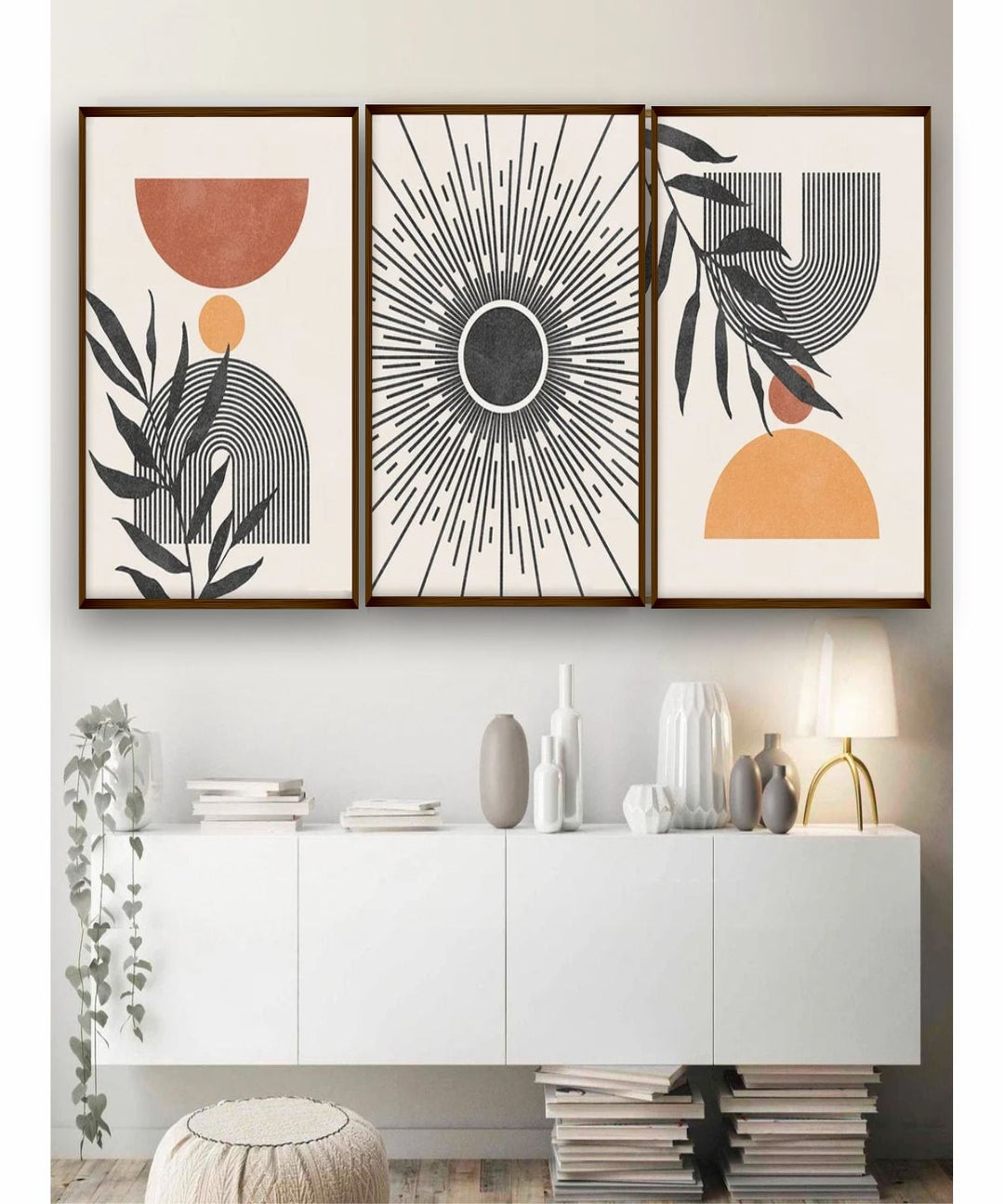 Botanical Silhouettes and Celestial Bodies