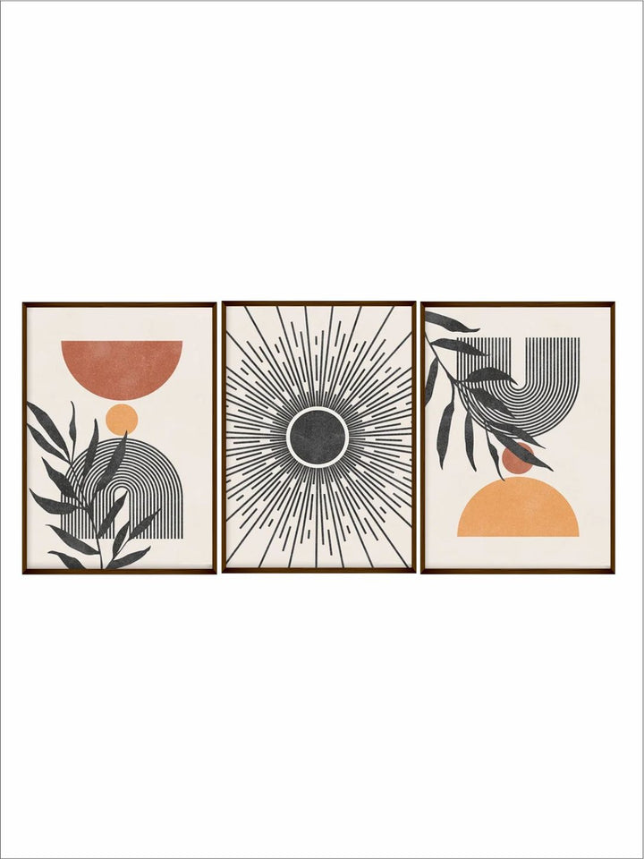 "Set Of 3 Abstract Canvas Painting Frame''