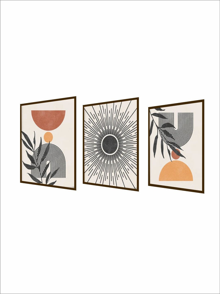 "Set Of 3 Abstract Canvas Painting Frame''