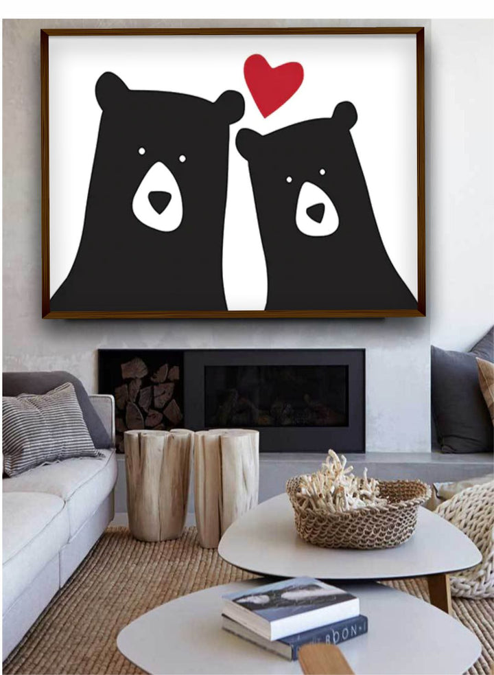 "White & Black Abstract  Wall Art''