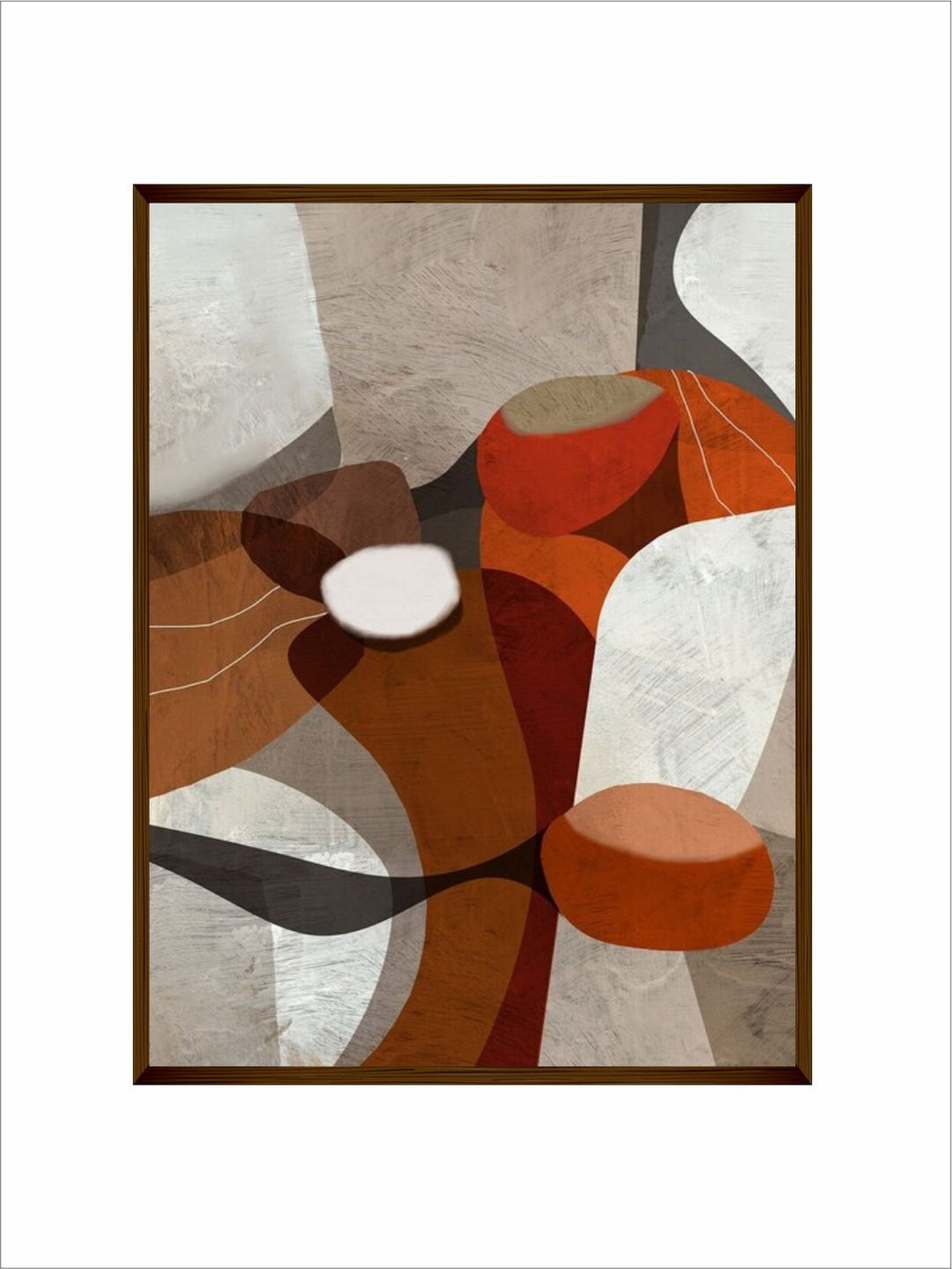 "Grey & Brown Abstract  Wall Art''