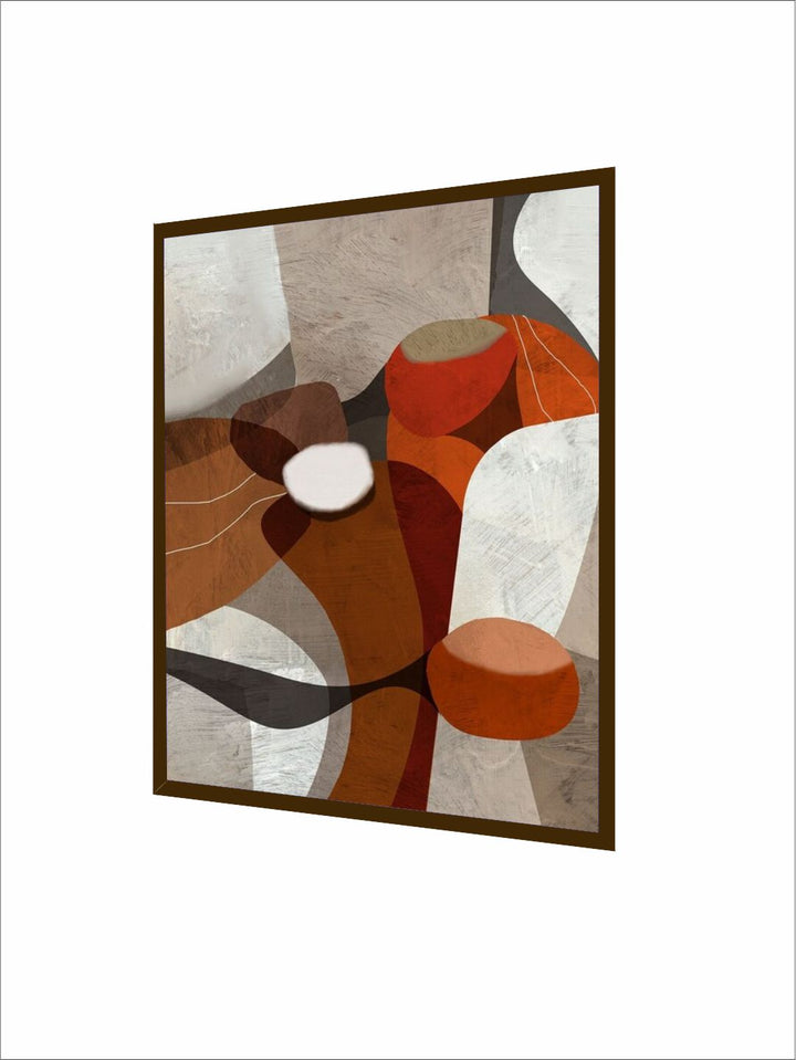 "Grey & Brown Abstract  Wall Art''