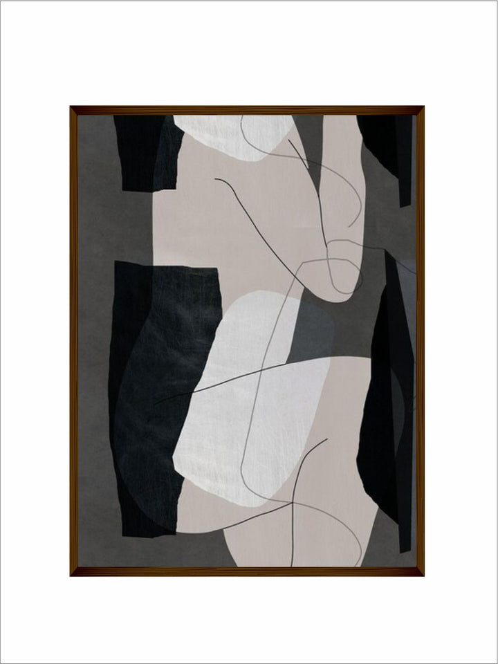 "White & Black Abstract Wall Art''