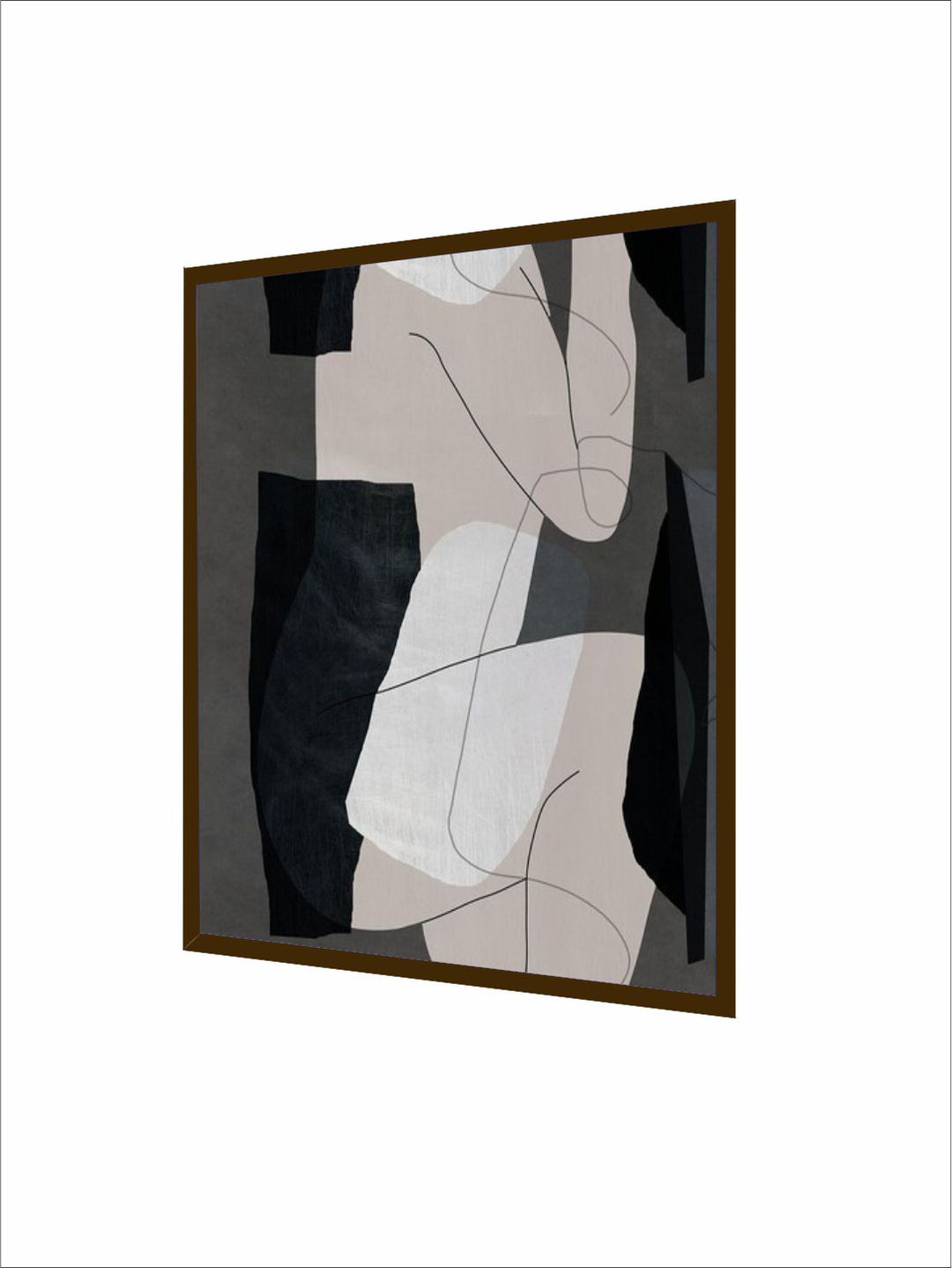 "White & Black Abstract Wall Art''