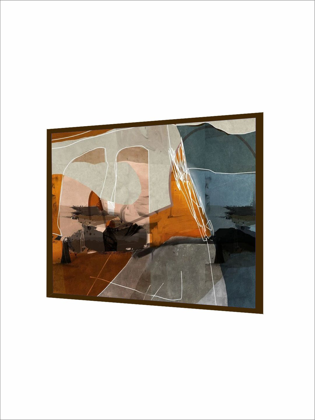 "Grey & Brown Abstract  Wall Art''