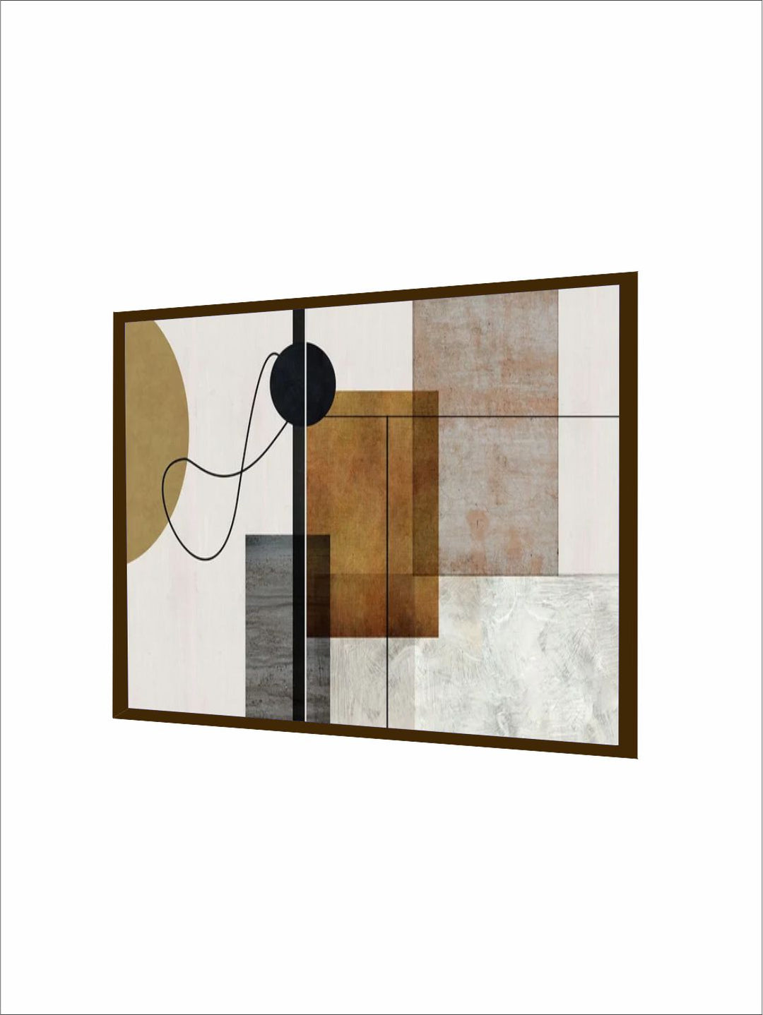 "White & Black Abstract Printed Framed Wall Painting''