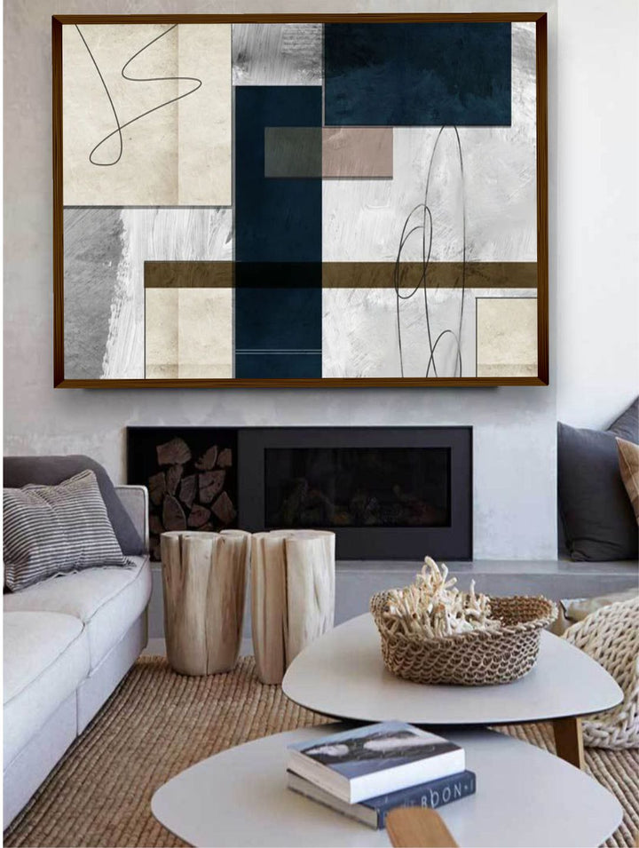 "Beige Abstract Painting Wall Art''