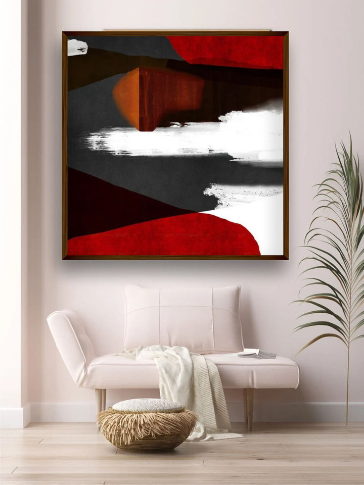 "Maroon Abstract Painting Wall Art''