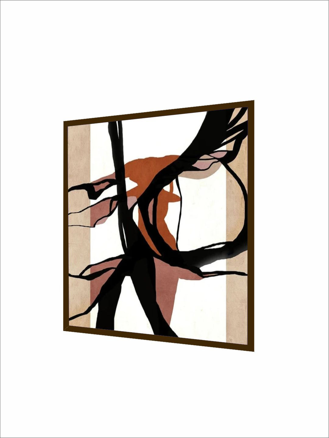 "White  Black Abstract Painting Wall Art''