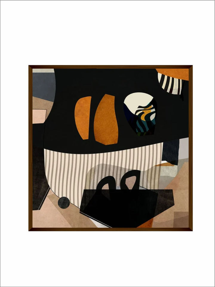 "Black  Off White Abstract Painting Wall Art''