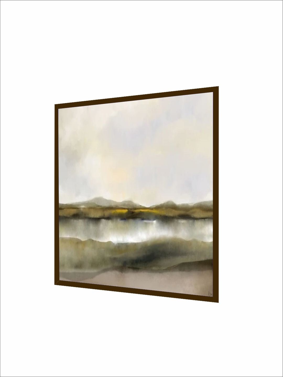 "Cream and Grey Abstract Painting Wall Art''