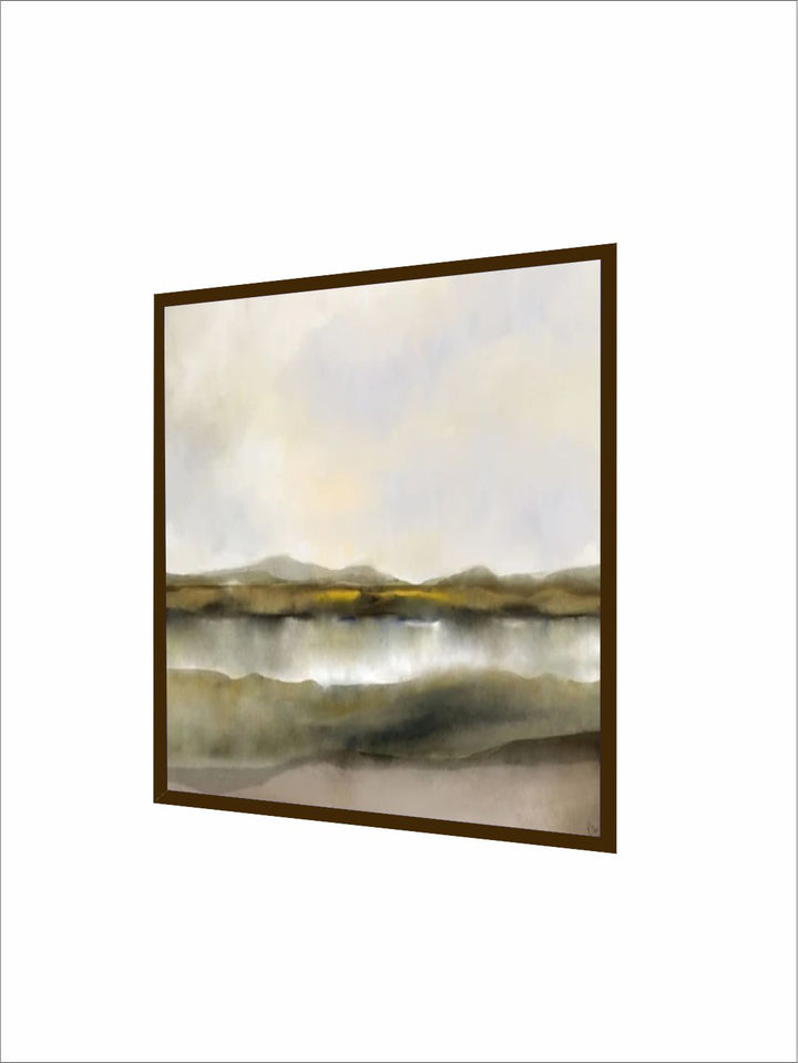 "Cream and Grey Abstract Painting Wall Art''