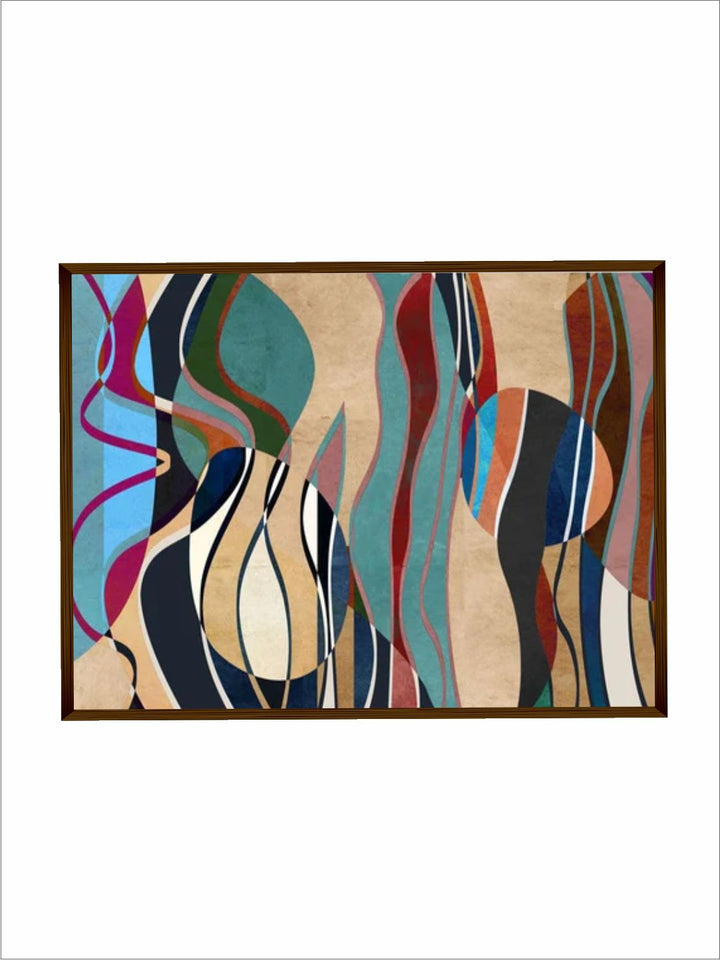 "Blue  Beige Abstract Painting Wall Art''