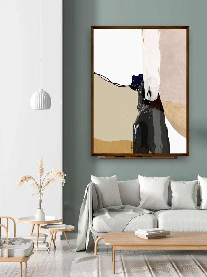 "White & Grey Abstract Wall Art''