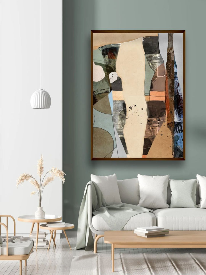 "  Blue & Brown Abstract Wall Art''