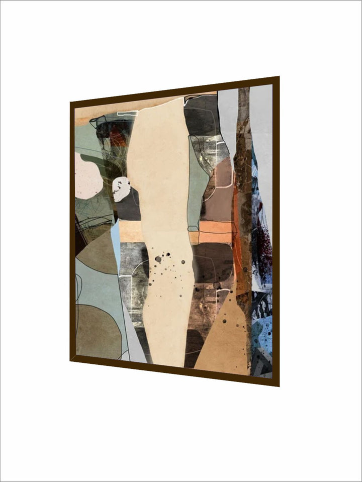 "  Blue & Brown Abstract Wall Art''