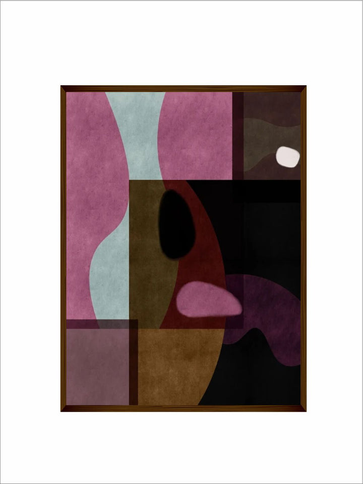 "Purple & Brown Abstract Painting Wall Art''