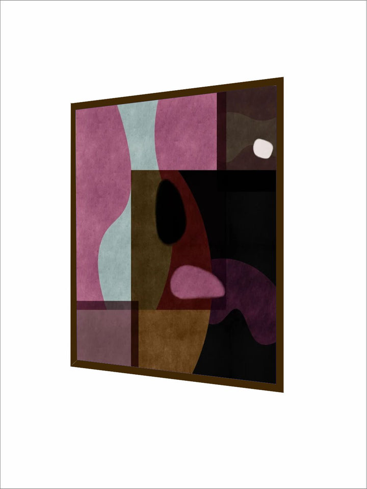 "Purple & Brown Abstract Painting Wall Art''