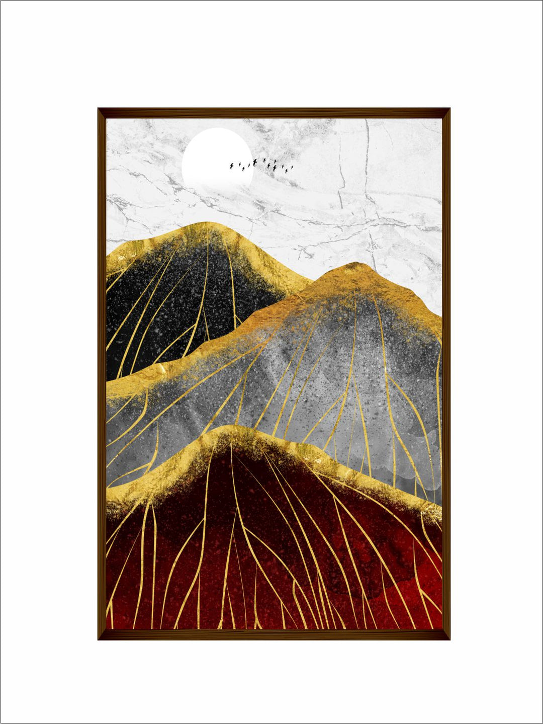 "Grey & Beige Abstract Printed Wall Art "