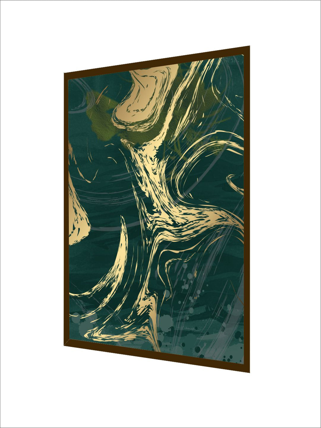 " Green & Yellow Abstract Painting Wall Art''