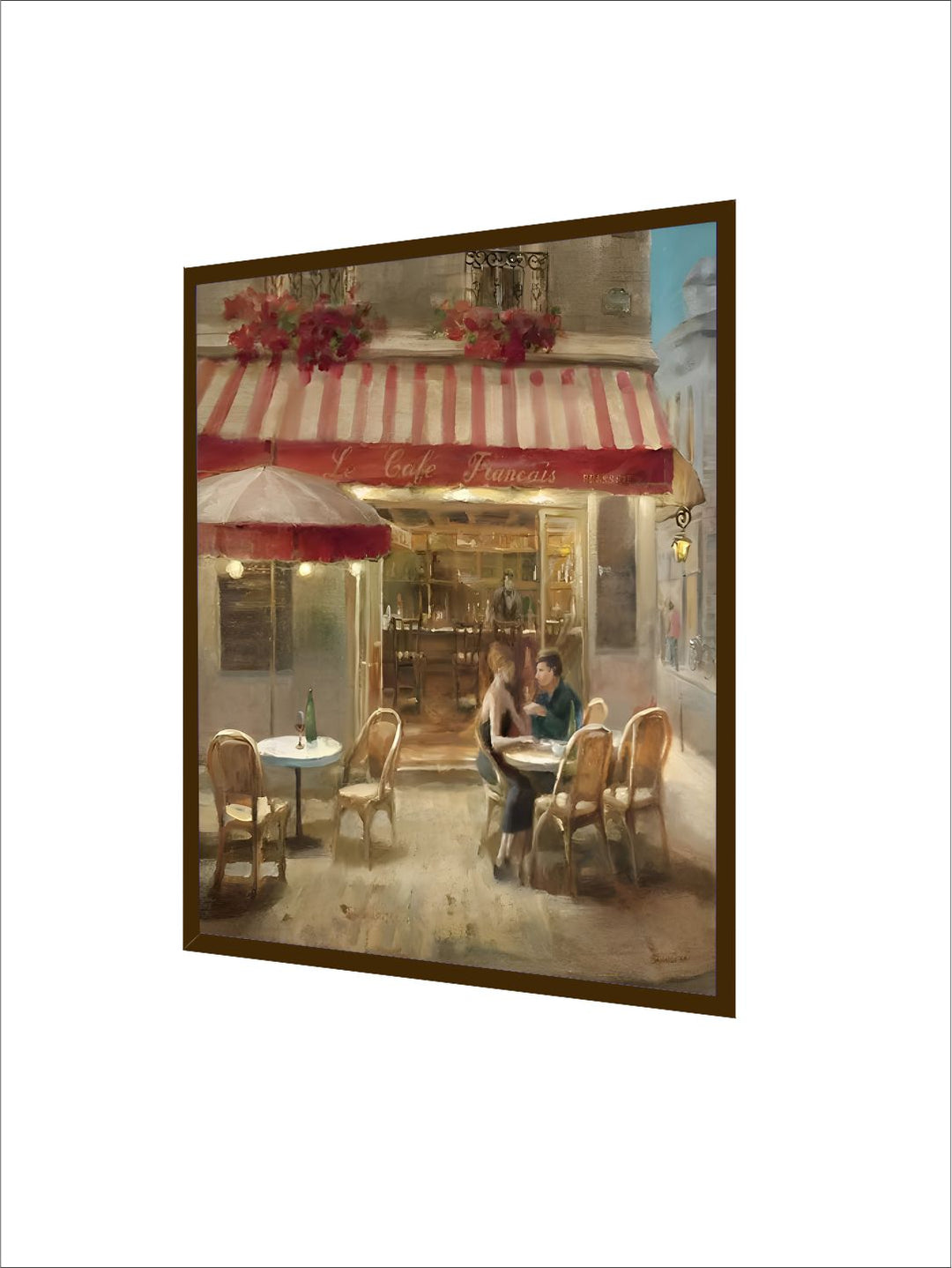 "Beige & Red Abstract Painting Wall Art"