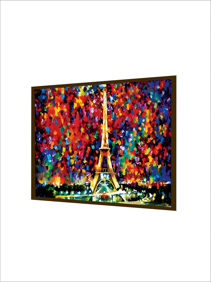 "Red  Blue Abstract Canvas Painting Framed Wall Art"