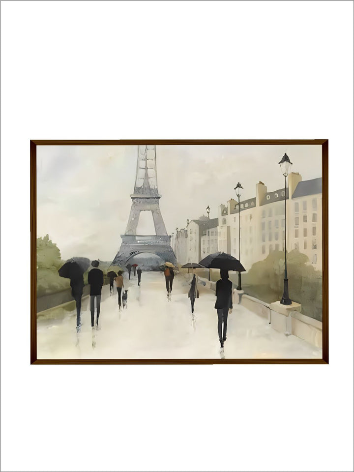 "Grey & Beige Landscape Painting Wall Art"
