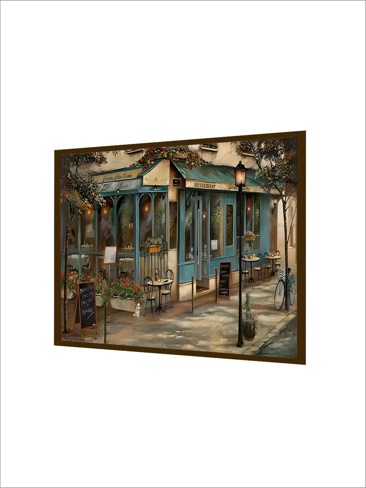 "Blue & Beige Landscape Painted Wall Art"