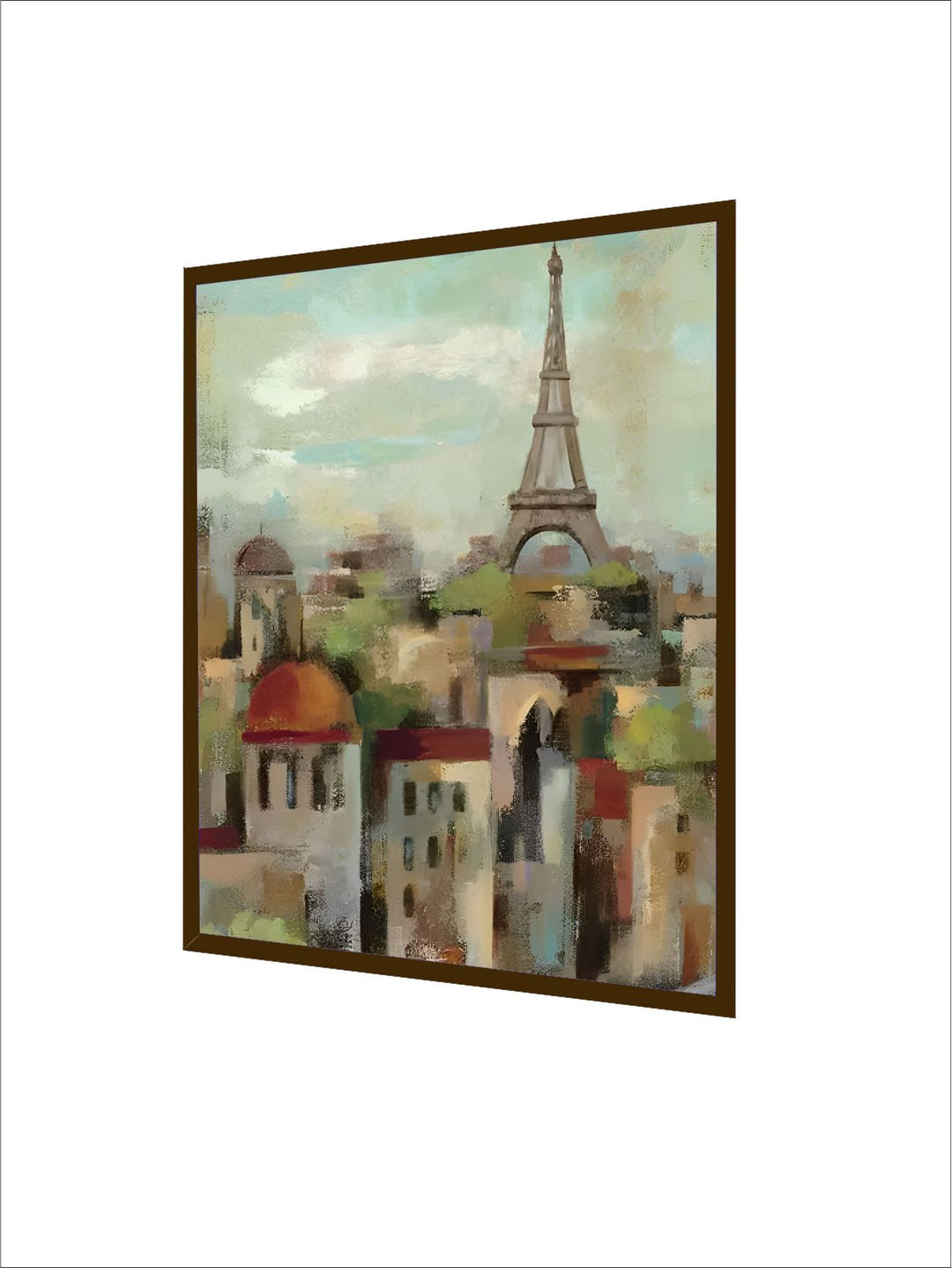 "Green & Grey Landscape Abstract Canvas Painting Wall Art"