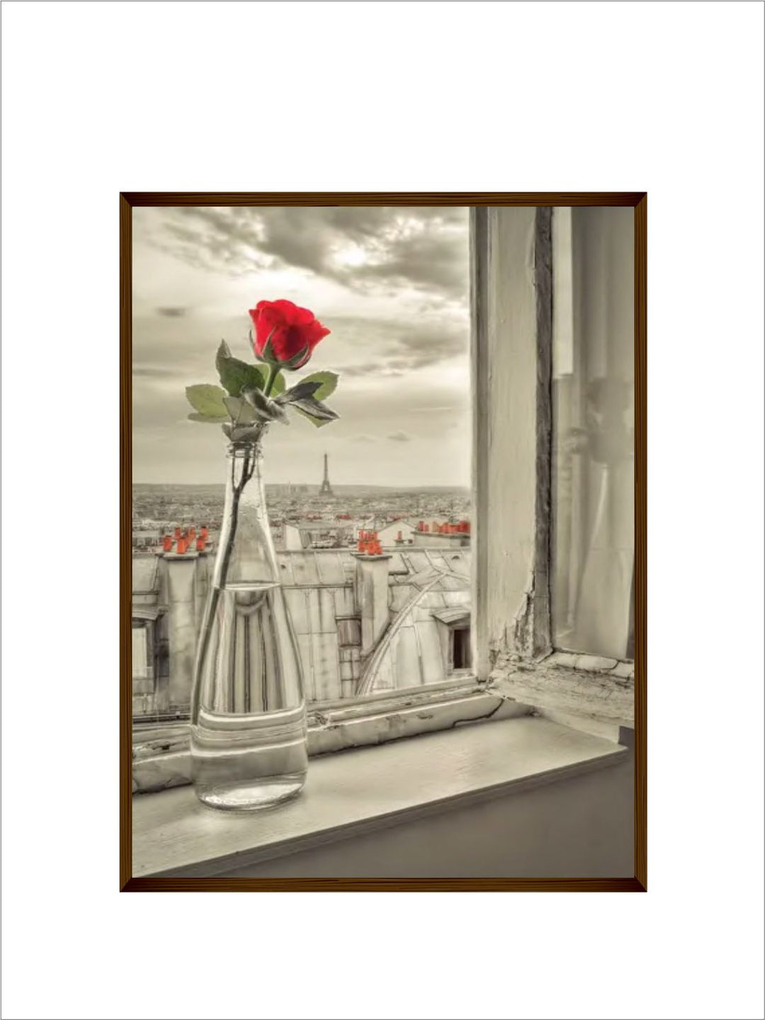 "Beige  Red Landscape Painting Wall Art"