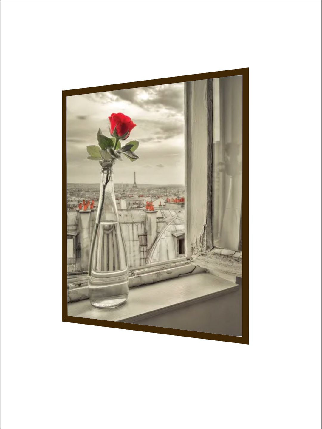 "Beige  Red Landscape Painting Wall Art"