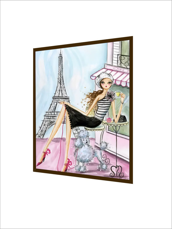 "Pink & Black Portrait Painting Wall Art''